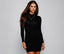 High-Neck Fitted Mini Dress