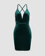 Satin Bodycon Dress with Cross-Back Straps