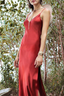 V-Neck A-Line Slit-Detail Dress