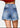 Denim Distressed Shorts with Embroidery Secondary image