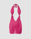 Bandage-Style Short-Sleeve Dress with Ruffle Details