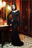 Bell-Sleeve Gothic Dress with a V-Neck