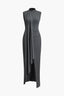 High-Neck Wrap-Style Sleeveless Maxi Dress with a Split Detail