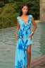 Floral V-Neck Ruffled Maxi Dress