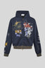 Graffiti-Graphic Oversized Zip Hoodie