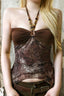 Printed Asymmetric Retro Top with a Halter Neck