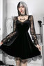 High-Rise Gothic Dress with a Round Neck