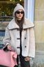 Oversized Long-Sleeve Coat with a Round Neck