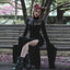 Tall Waist Flared Sleeve Full-Length Dress Black / S