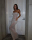 White Strapless Sheer Glitter Dress