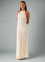 Eye-Graphic Halterneck Maxi Dress with Zip Details