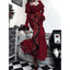Vintage Velvet Tall Waist Rebel Midi Dress Red / XS