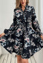 Printed Collared Retro Dress