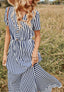 Printed Dress with a V-Neck