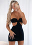 Bandeau Cutout Mini Dress with a Halter Neck
