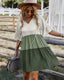 Colorblock Dress with Ruffle Details