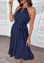 Polka-Dot Keyhole Dress