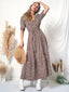 Puff-Sleeve Wrap-Style Dress