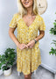 Floral V-Neck Dress with a Button Front