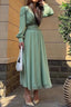 V-Neck High-Rise Fitted Dress
