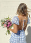 Gingham Mini Dress with an Open Back