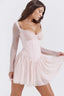 Corset-Style Mesh Dress with Lace Details