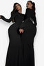 Long-Sleeve Long Dress with a Round Neck