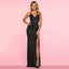 Sequined Spaghetti-Strap Dress with a Plunging V-Neck