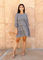 Long-Sleeve Gingham Dress