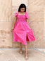 Puff-Sleeve Smocked Dress