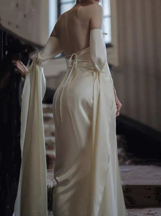 Stain Midi Evening Long Sleeve Slim Elegant Bodycon Mini Dress