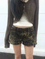 Rivet Lace-up Leather Short black / S