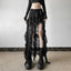Frilly Patchwork Mini Skirt Black / S