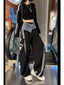 Dark Gothic Skirt Parachute Denim Trouser Black / S