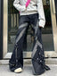 Zipper Joining Gothic Flared Pant black / S