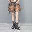 Distraught Imprinted Denim Short brown / One Size
