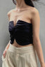 Strapless Cropped Twist-Detail Crop Top