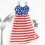Flag-Graphic Dress with Button Details