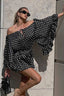 Polka-Dot Off-Shoulder Ruffled Mini Dress