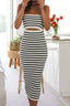 Striped Knit Sleeveless Dress