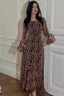 Leopard-Print Chiffon Asymmetric Maxi Dress