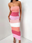 Knit Strapless Contrast-Detail Midi Dress