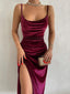 New sexy slim fit slit velvet suspender party dress Wine Red clothes dress dresses evening dress evening dresses midi dress midi dresses midi skirts