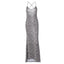 Snake-Print Scoop-Neck Strappy Maxi Dress with Cross-Back Straps