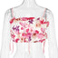 Printed Strappy Open-Back Cami Top with Ruched Details