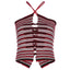Striped Knit Strappy Cami Top with Cutout Details