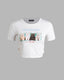 Printed Strappy Cropped T-Shirt