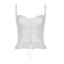 Strappy Open-Back Ruffled Cami Top with Lace Details