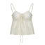 Strappy Ruffled Ruched Cami Top with a V-Neck