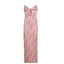 Printed Strappy Open-Back Dress with a V-Neck